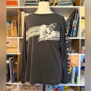 Sol Angeles Men's Charcoal Surf Graphic Long Sleeve Tee